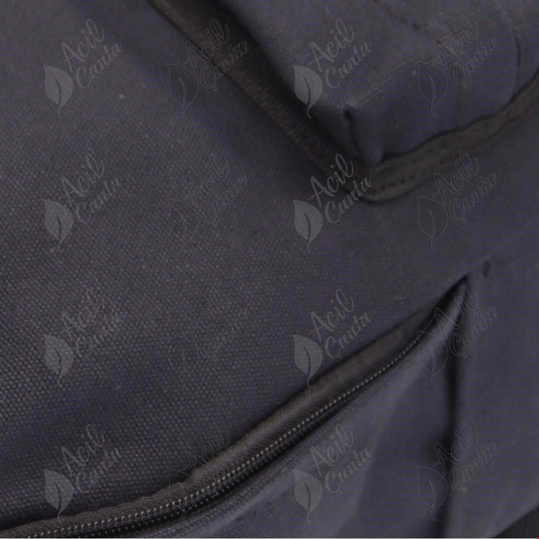 Siyah Kanvas Sırt Çantası