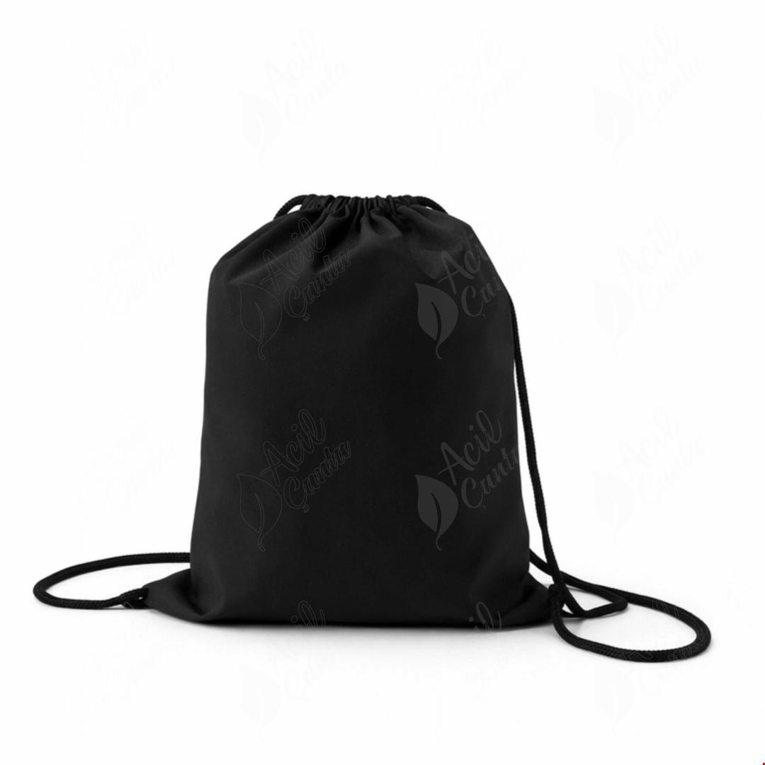 İpli Büzgülü İmperteks Çanta Siyah