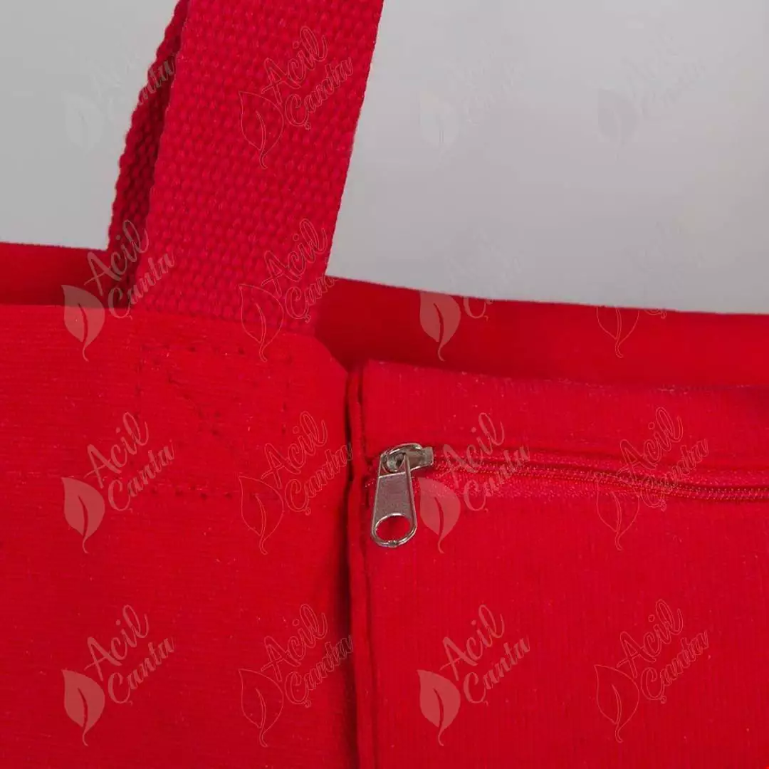 Kırmızı Kanvas Plaj Çantası